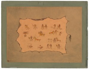 Mah-to-toh-pa のローブの複製 - Mandan 作： George Catlin