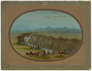 スネーク川の滝 作： George Catlin
