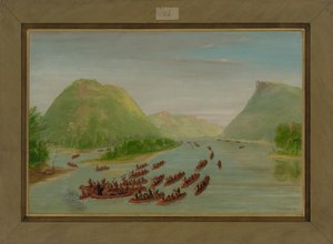 ヘネピン神父と二人の仲間がスーによって囚人を作った、1680年4月、1847-48年 作： George Catlin