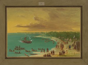エリー湖でのグリフィンの最初のセーリング、1679年8月7日、1847-48 作： George Catlin