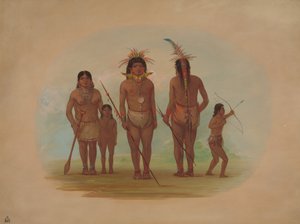 5 人のイキト インディアン、1854 年 1869 年。 作： George Catlin