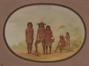 5 人のマヤ インディアン、1855 年 1869 年。 作： George Catlin