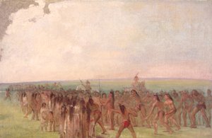 マンダン・ビレッジ裏のフットレース 作： George Catlin