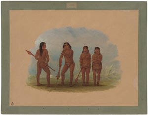 4 人のアンガスチュラ インディアン 作： George Catlin