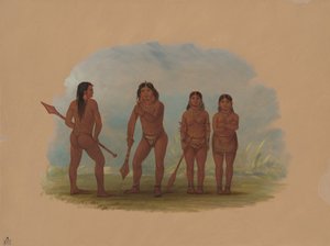 4 人のアンガスチュラ インディアン、18541869。 作： George Catlin