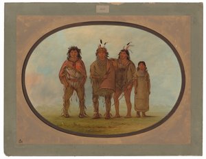 4 匹のドッグリブ インディアン 作： George Catlin