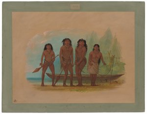 4人のフエゴ族インディアン 作： George Catlin