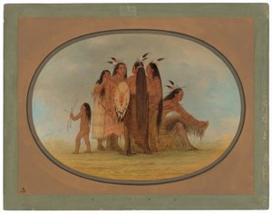 マンダンの四戦士と少女と少年 作： George Catlin