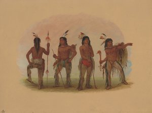 4 人のナバホ戦士、18611869。 作： George Catlin