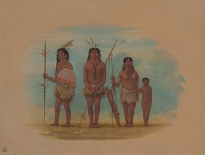 4 人のシングー インディアン、18541869。 作： George Catlin