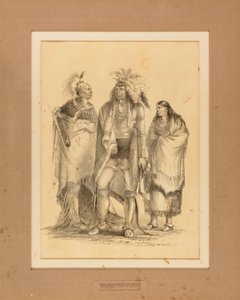 アルゴンキア・インディアンとイロコイアン・インディアンのグループ--その1 作： George Catlin