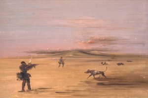 ミズーリ大草原でのライチョウ射撃、1837-1839。 作： George Catlin