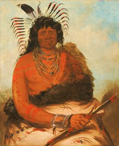 ハニー、ビーバー、戦士、1834. 作： George Catlin