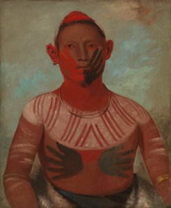 I-o-way、ブラック ホークの主要な戦士の 1 人、1832 年。 作： George Catlin
