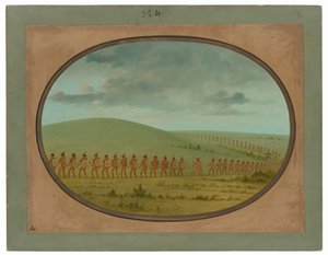 インディアン ファイル - アイオワ州 作： George Catlin