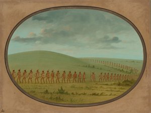 インディアン ファイル - アイオワ州、18611869。 作： George Catlin