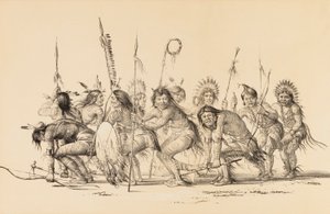 輪になって踊るインディアン--No.30 作： George Catlin