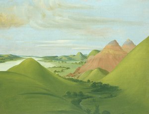 アイアン ブラフ、セントルイスから 1200 マイル上、1832 年。 作： George Catlin