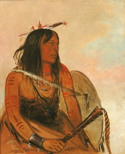 イシュ・ア・ロ・イェ、狼を背負う者、傑出した勇者 作： George Catlin