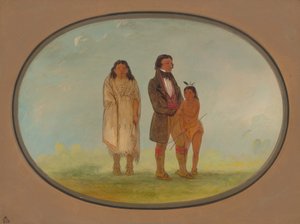 Kaskaskia 族長、彼の母、息子、18611869。 作： George Catlin