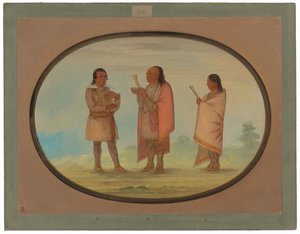 キカプー・インディアンの説教と祈り 作： George Catlin
