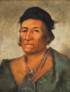 コ・マン・イ・キン、ビッグ・ウェーブ、古くからの名族長 作： George Catlin