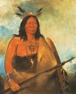 Kots-o-kó-ro-kó、牛の首の毛、酋長 作： George Catlin