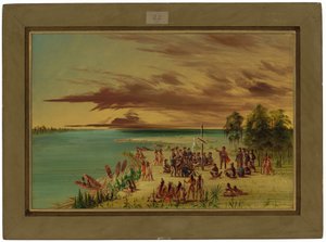 フランスのためにルイジアナを主張するラ・サール。 1682年4月9日 作： George Catlin
