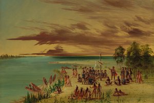フランスのためにルイジアナを主張するラ・サール。 1682 年 4 月 9 日、18471848。 作： George Catlin