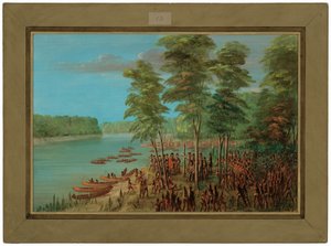 アーカンソー河口の土地を所有するラ・サール。 1682年3月10日 作： George Catlin