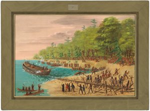 グリフィンの打ち上げ。 1679年7月 作： George Catlin