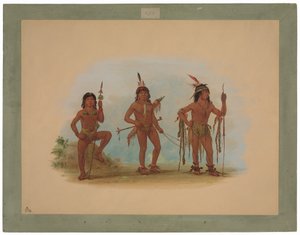 二人の戦士を持つLenguaの薬師 作： George Catlin