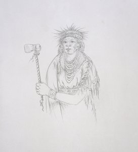 Men-son-se-a（左手）1852 作： George Catlin