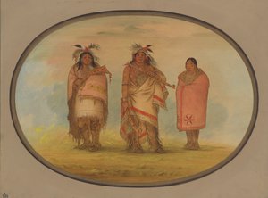 メノモニー チーフ、彼の妻、息子、18611869。 作： George Catlin