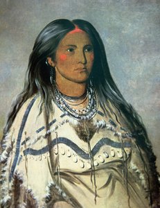 マンダンインディアンの少女「ミント」が 作： George Catlin