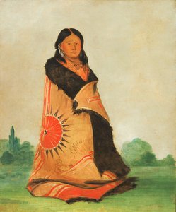Mong-shóng-sha、曲げ柳、偉大な酋長の妻、1832. 作： George Catlin