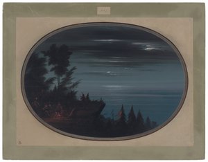夜のナヤス村 作： George Catlin