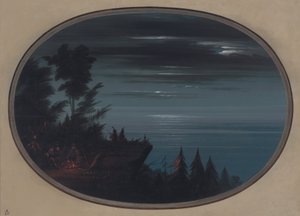 夜のナヤス村、18551869。 作： George Catlin