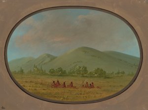 ニシュナボタナ ブラフス、アッパー ミズーリ州、18611869。 作： George Catlin