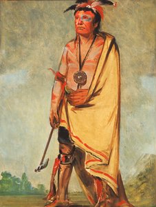 No-ak-chóo-she-kaw、茂みを壊す彼、1828年。 作： George Catlin