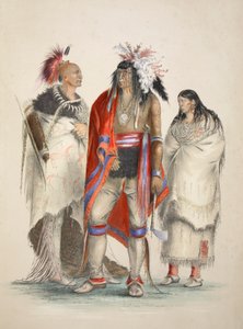 北米インディアン、パブ。 1845年カラーリトグラフ。 作： George Catlin