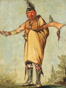 ナウ・カウ、ウッド、元部族長 作： George Catlin