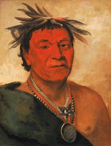O-ho-pah-sha、Small Whoop、Distinguished Warrior、 作： George Catlin