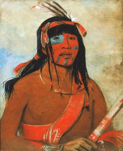 O-tá-wah、The Ottaway、戦士、1835 年。 作： George Catlin