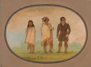 オネイダ族長、彼の姉妹、宣教師、18611869。 作： George Catlin