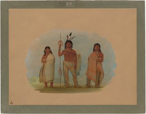 オタワの酋長とその妻、そして戦士 作： George Catlin