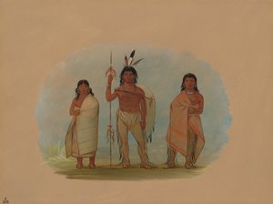 オタワの酋長、その妻、そして戦士、18611869。 作： George Catlin