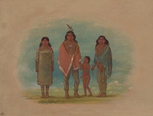 パタゴン チーフ、彼の兄弟、娘、18561869。 作： George Catlin