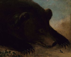 グリズリーベアとネズミの肖像、等身大 作： George Catlin