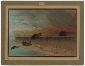 プレーリー メドウズ バーニング 作： George Catlin